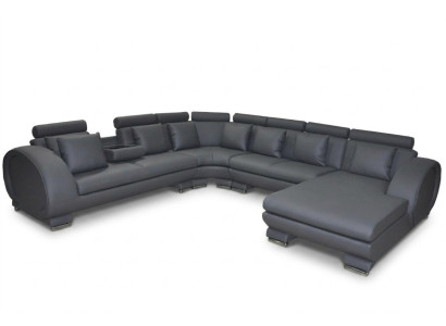 Corner leather sofa couch upholstery seat living landscape design XXL U shape