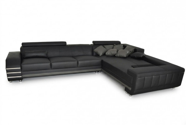 Corner leather sofa couch upholstery seating set living landscape design XXL