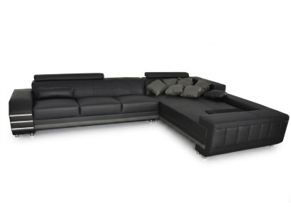 Corner leather sofa couch upholstery seating set living landscape design XXL