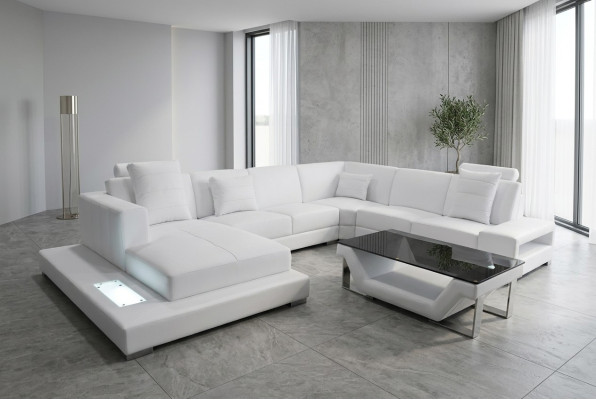 Corner leather sofa couch upholstery corner seating suite U-shape living landscape design