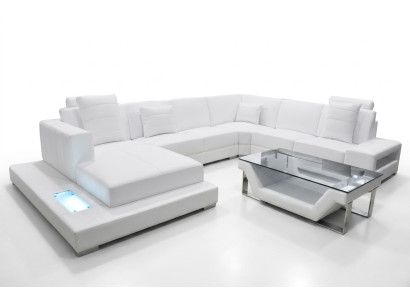 Corner leather sofa couch upholstery corner seating suite U-shape living landscape design