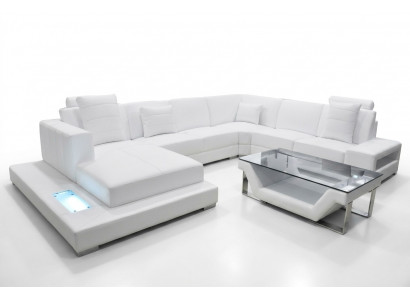 Corner leather sofa couch upholstery corner seating suite U-shape living landscape design