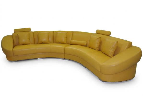 Round corner sofa couch upholstery XXL big round couches living landscape U-shape yellow new
