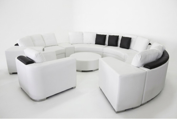 Round corner sofa couch XXL big round couches living landscape U-shape round upholstery new