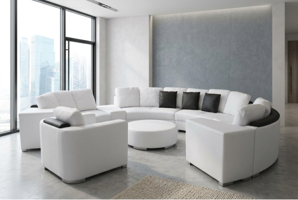 Round corner sofa couch upholstery XXL big round couches living landscape armchair ottoman