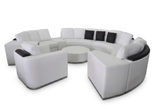 Round corner sofa couch upholstery XXL big round couches living landscape armchair ottoman
