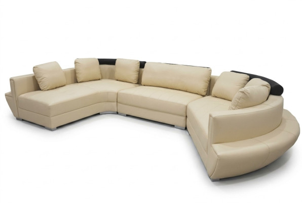 Round corner sofa couch upholstery XXL big round lounging living landscape U shape A1137