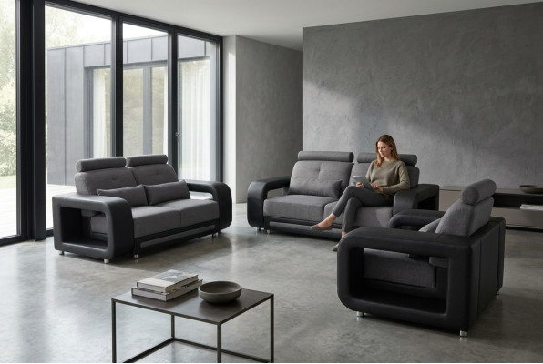 Sofa suite couch upholstery design seating complete set leather fabric suites new