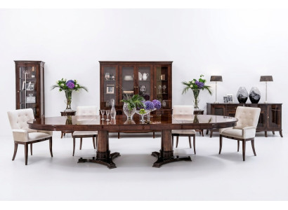 Classic high-gloss antique-style baroque table with 4 chairs chair set ensemble