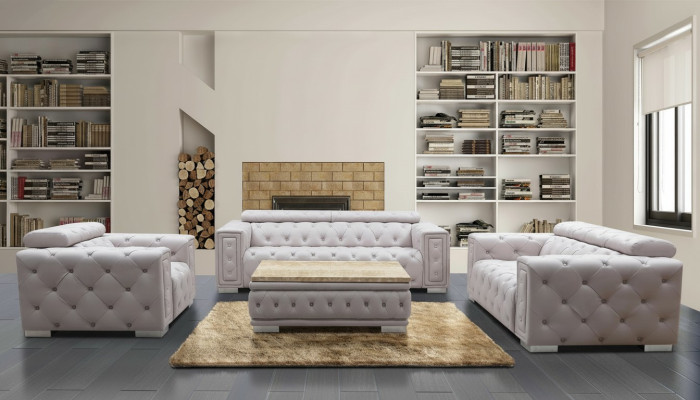 Couch Set Upholstery Leather Design Chesterfield Sofa Set 3+2+1 9914 New