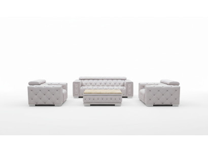 Couch Set Upholstery Leather Design Chesterfield Sofa Set 3+2 Seater New