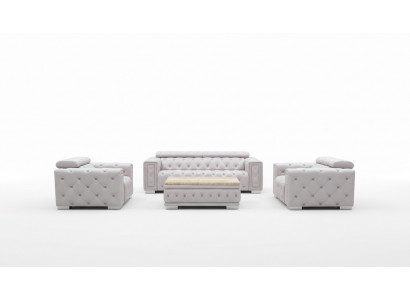 Couch Set Upholstery Leather Design Chesterfield Sofa Set 3+2 Seater New