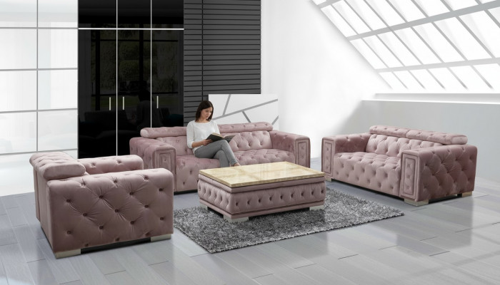 Couch Set Upholstery Design Chesterfield Sofa Set 3+2+1 9914 Textile