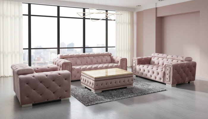 Couch Set Upholstery Design Chesterfield Sofa Set 3+3 9914 Velvet Set