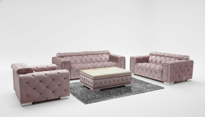 Couch Set Upholstery Design Chesterfield Sofa Set 3+3 9914 Velvet Set