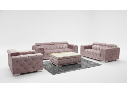 Couch Set Upholstery Design Chesterfield Sofa Set 3+3 9914 Velvet Set