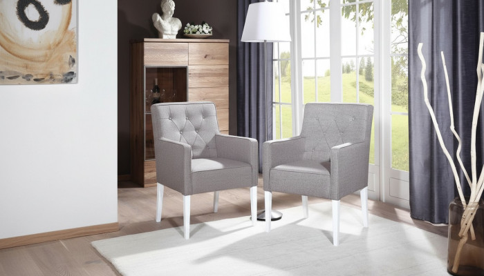 Chesterfield Chair Set 2x Armchair Upholstery Seat Cushion Velvet New Chair Group