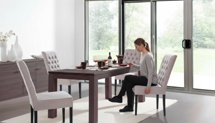 Chesterfield armchair, upholstered textile chair, seat with fabric or velvet, real wood chairs.