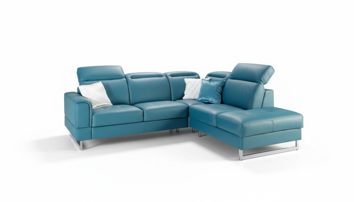 Leather seating set designer living landscape corner sofa couch sofa L-shape new