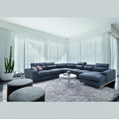 Living room landscape design upholstered couch U-shaped sofas textile luxury class new