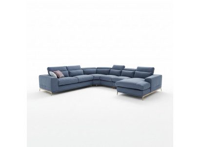 Living room landscape design upholstered couch U-shaped sofas textile luxury class new