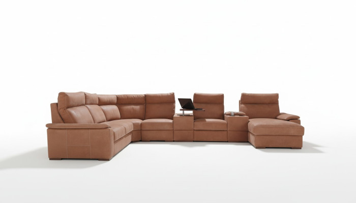 Sectional corner sofa with shelf, cooling compartment, bed function, sleeping sofa, couches, upholstery.
