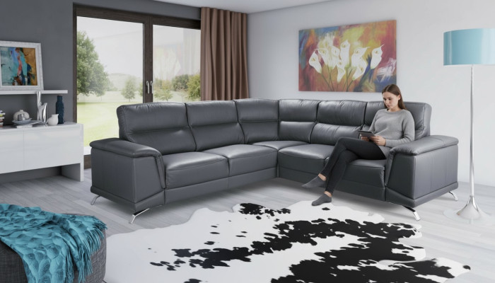 Corner set home theater sofa couch upholstery couches sofas relax footrests leather