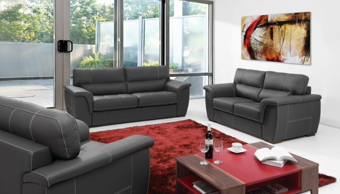 Leather design couch upholstery seat suite sofa sets 3+2+2 leather sofas new