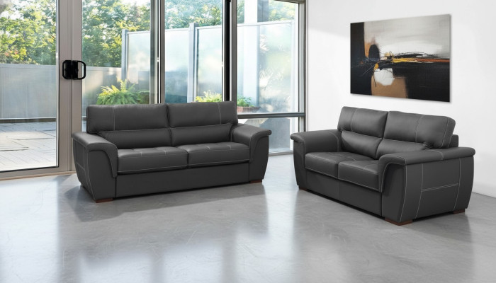 Leather Design Couch Upholstery Seat Suite Sofa Suites 3+2 Leather Sofas Set New