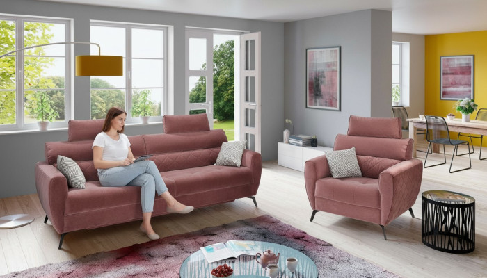 Leather Design Couch Upholstery Seat 2+1 Sofa Sets Faux Leather Set Suite New