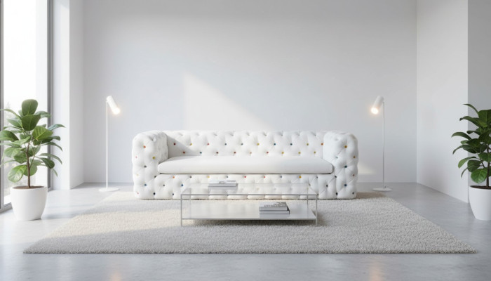 XXL Design Sofa Couch Upholstery 4-Seater English Chesterfield Velvet Sofas Couches