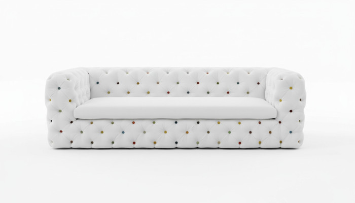 XXL Design Sofa Couch Upholstery 4-Seater English Chesterfield Velvet Sofas Couches