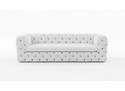 XXL Design Sofa Couch Upholstery 4-Seater English Chesterfield Velvet Sofas Couches