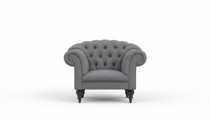 Fabric Chesterfield Couch Upholstery Seat Armchair Textile Modern Armchair Blue 1 Seater