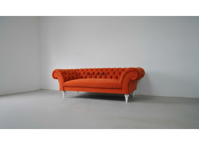 Fabric Design Couch Upholstery Sofas Textile Modern Sofa Chesterfield 3-Seater Orange