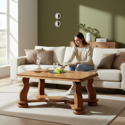 Solid wood table classic coffee table sofa side tables handcrafted wood