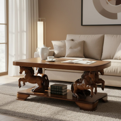 Real handcrafted horse wood table sofa tables side table 137cm classic sofa