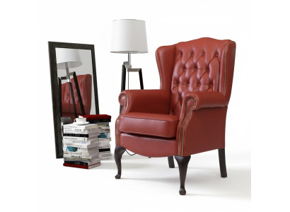 Wingback chair armchair club TV chair upholstered sofa single seater relax Chesterfield