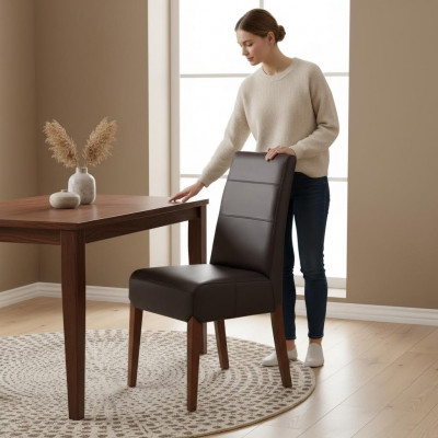 Set of 6 leather solid wood chairs dining chairs designer chairs dining chairs