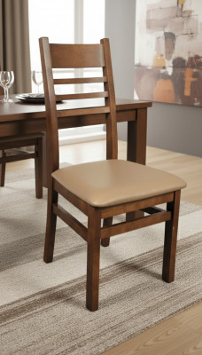 Leather Set of 6 Solid Wood Chairs Dining Chairs Designer Chairs Dining Room Chairs