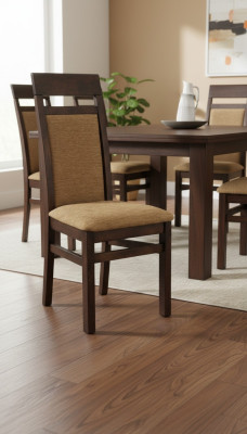Chair 6x Chairs Group Set Living - Dining Room Suite Wood Upholstery Textile Leather