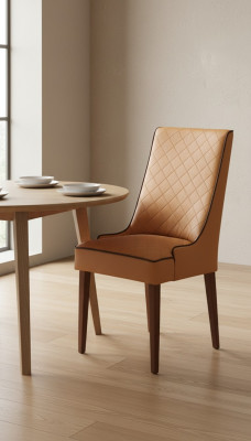 Set of 4x designer chairs leather armchair upholstered chairs dining room wood