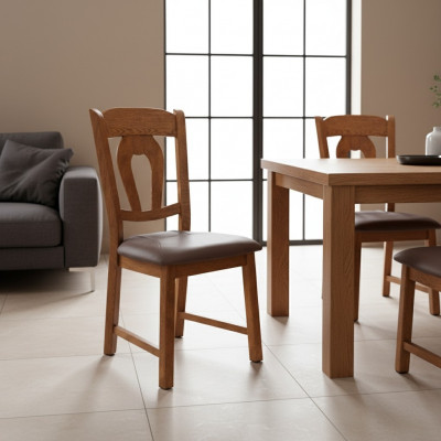 Chair Solid Wood Armchair Wood Fabric Upholstery Chairs Gastro Design Dining Room