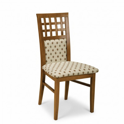 Set of 4 designer leather chairs, upholstered dining chairs, gastro wood