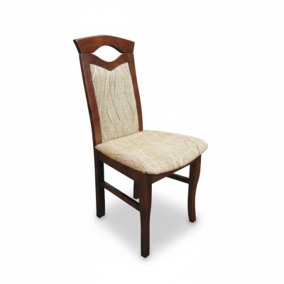 Set of 2 Armchair Design Wood Textile Upholstery Chairs Dining Room Fabric
