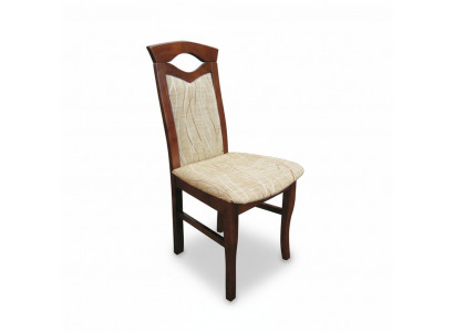 Set of 2 Armchair Design Wood Textile Upholstery Chairs Dining Room Fabric