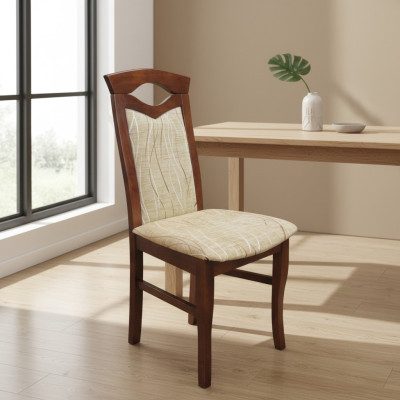 Set of 4 armchairs chair design wood fabric upholstered chairs dining room fabric