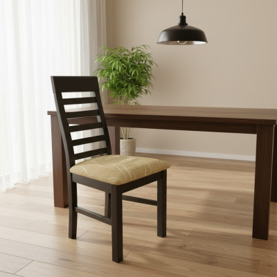 Set of 2x Armchair Design Wood Upholstered Fabric Chairs Dining Room Textile Gastro
