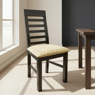 Set of 4x armchair chairs designer wood upholstery textile chairs dining room restaurant
