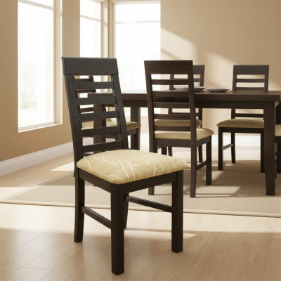 Design armchair upholstery set 6x chairs chair wood textile dining room fabric
